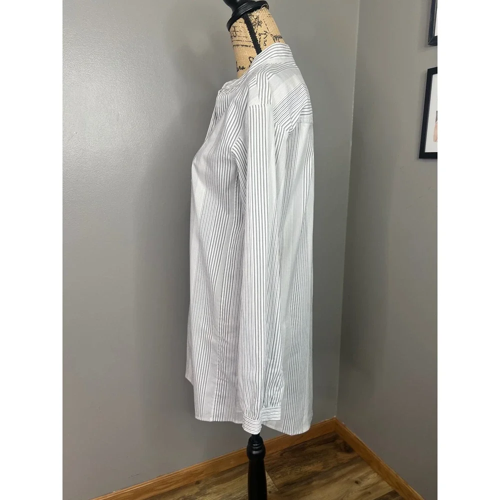 Ann Taylor Loft striped shirt dress long sleeve size 6 spring casual‎ coastal